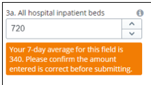 data quality warning screenshot for all hospital inpatient beds